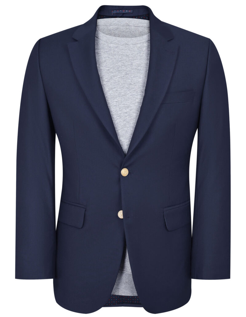Navy Plain Tailored Smart Fit Coat